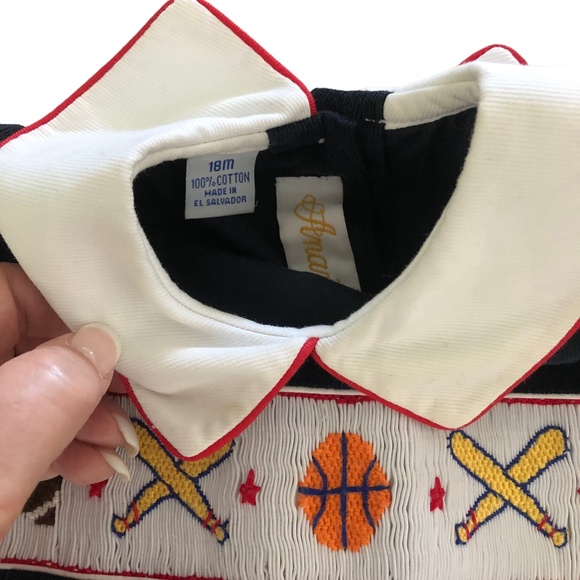 Anavini Sports Smocked Romper Outfit 18M - Picture 5 of 5